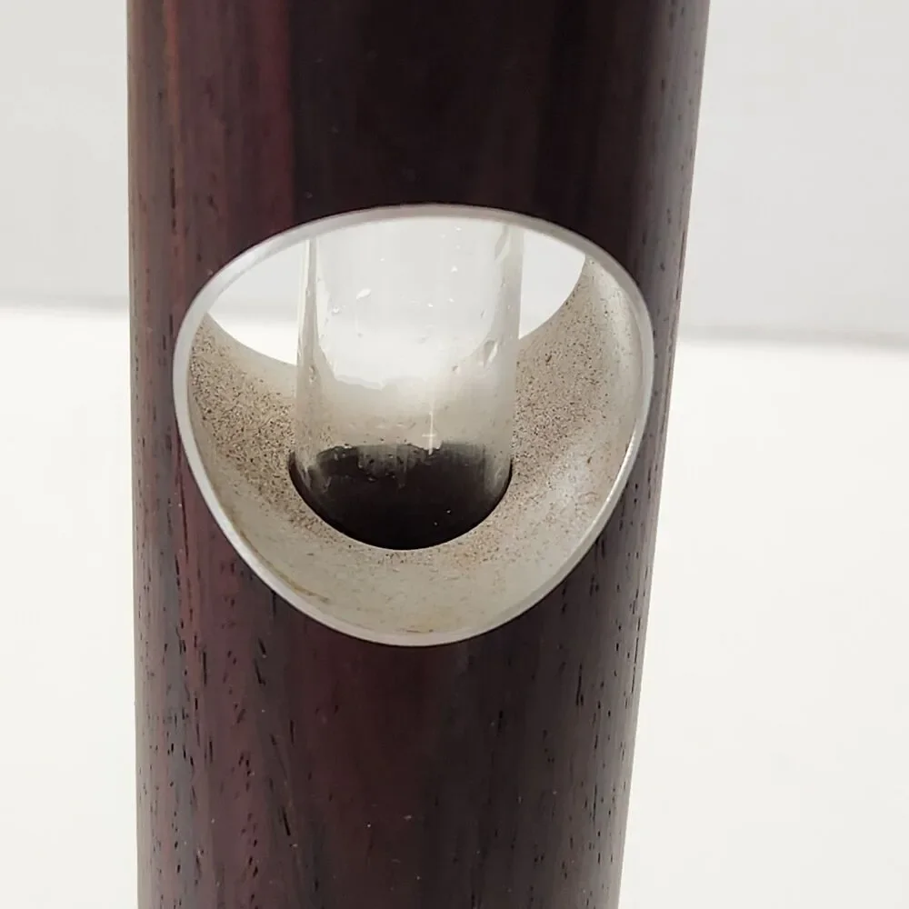 Minimalist Dark Wood Plant Propagation Station Cylinder Bud Vase Test Tube